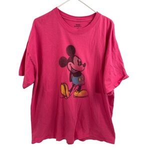 Disney Mickey Mouse T-Shirt 2XL Pink Graphic Disneyland Walt Disney World Womens